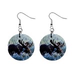 Moose 1  Button Earrings