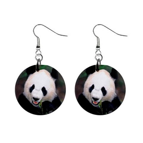 Panda Bear 1  Button Earrings from ArtsNow.com Front