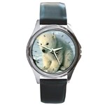 Polar Bear Cub Round Metal Watch