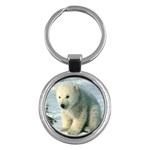 Polar Bear Cub Key Chain (Round)