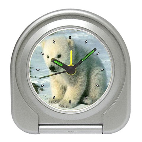 Polar Bear Cub Travel Alarm Clock from ArtsNow.com Front