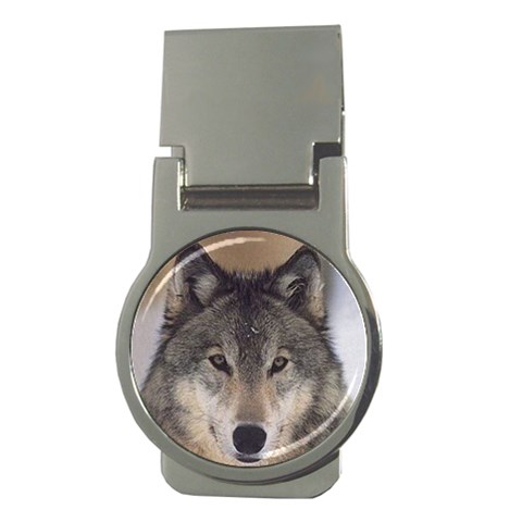 Wolf Money Clip (Round) from ArtsNow.com Front