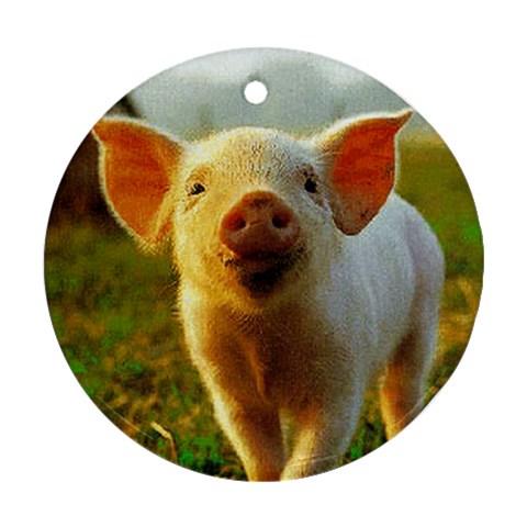 Pig Piglet Ornament (Round) from ArtsNow.com Front