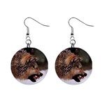 Wolf 1  Button Earrings