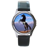 Horse Stallion Round Metal Watch