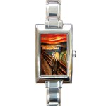 Scream Munch Rectangular Italian Charm Watch