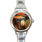 Scream Munch Round Italian Charm Watch