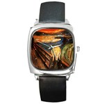 Scream Munch Square Metal Watch