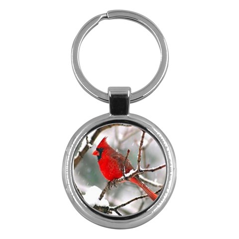 Cardinal Red Bird Key Chain (Round) from ArtsNow.com Front