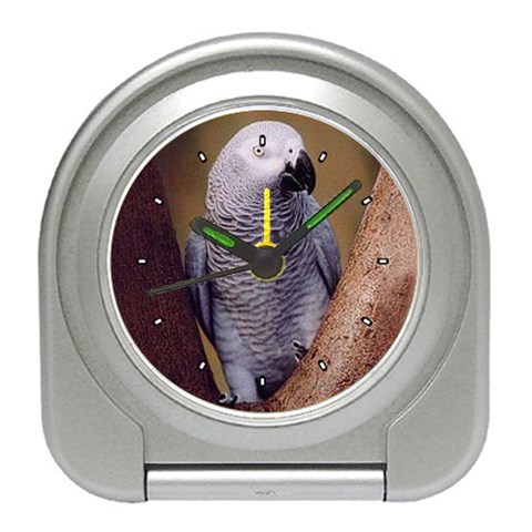 African Grey Parrot Travel Alarm Clock from ArtsNow.com Front