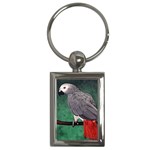 African Grey Parrot Key Chain (Rectangle)