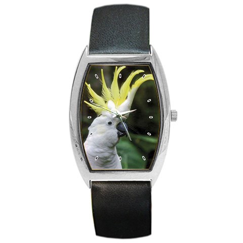 Cockatoo Parrots Barrel Style Metal Watch from ArtsNow.com Front