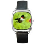 Humming Bird Square Metal Watch