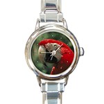 Macaw Parrot Round Italian Charm Watch