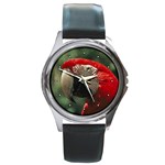 Macaw Parrot Round Metal Watch