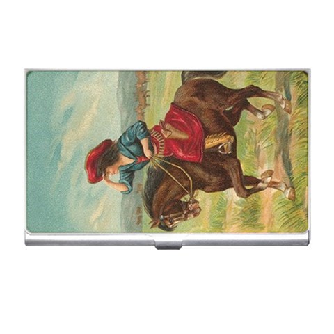 Cowgirl on Horse Business Card Holder from ArtsNow.com Front