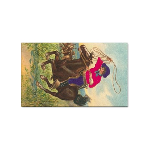 Cowboy on Horse Sticker (Rectangular) from ArtsNow.com Front