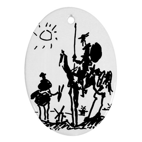 Don Quixote Picasso Ornament (Oval) from ArtsNow.com Front