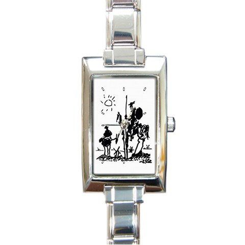 Don Quixote Picasso Rectangular Italian Charm Watch from ArtsNow.com Front