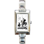 Don Quixote Picasso Rectangular Italian Charm Watch