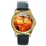 Flaming June Leighton Round Gold Metal Watch