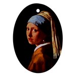 Girl with a Pearl Vermeer Ornament (Oval)