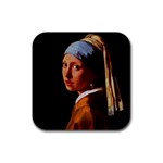 Girl with a Pearl Vermeer Rubber Square Coaster (4 pack)