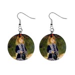 Girl With a Watering Can Renoir 1  Button Earrings