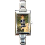 Girl With a Watering Can Renoir Rectangular Italian Charm Watch