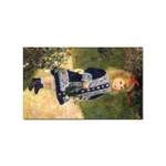 Girl With a Watering Can Renoir Sticker (Rectangular)