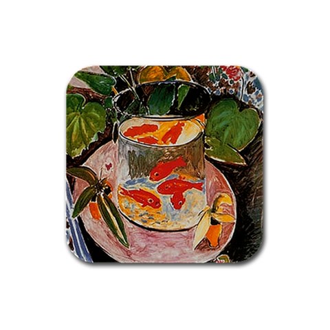 Goldfish Matisse Rubber Square Coaster (4 pack) from ArtsNow.com Front