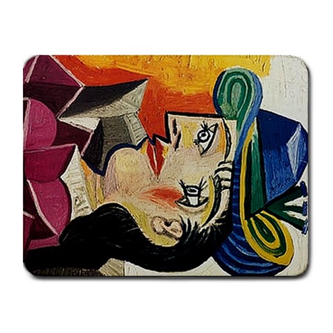 Woman with Blue Hat Picasso Small Mousepad from ArtsNow.com Front