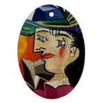 Woman with Blue Hat Picasso Ornament (Oval)