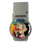 Woman with Blue Hat Picasso Money Clip (Round)