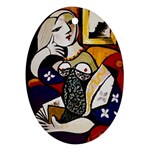 Woman with Book Picasso Ornament (Oval)