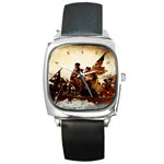 Washington Crossing the Delaware Square Metal Watch