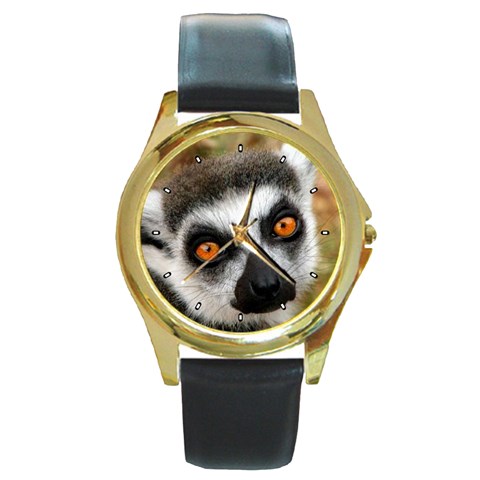 Lemur Round Gold Metal Watch from ArtsNow.com Front