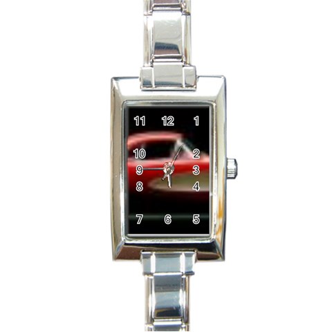 red corvette Rectangular Italian Charm Watch from ArtsNow.com Front