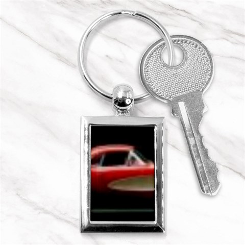 red corvette Key Chain (Rectangle) from ArtsNow.com Front