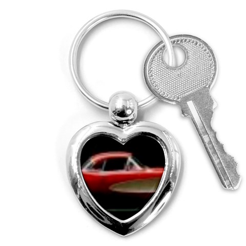 red corvette Key Chain (Heart) from ArtsNow.com Front