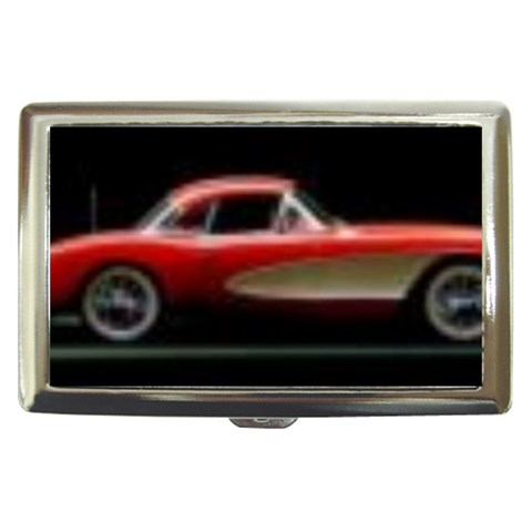 red corvette Cigarette Money Case from ArtsNow.com Front