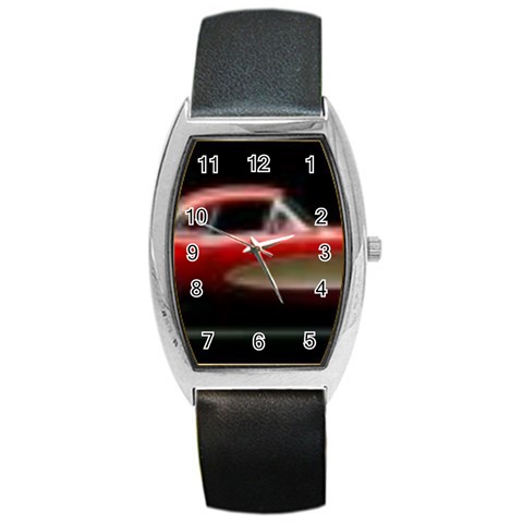 red corvette Barrel Style Metal Watch from ArtsNow.com Front