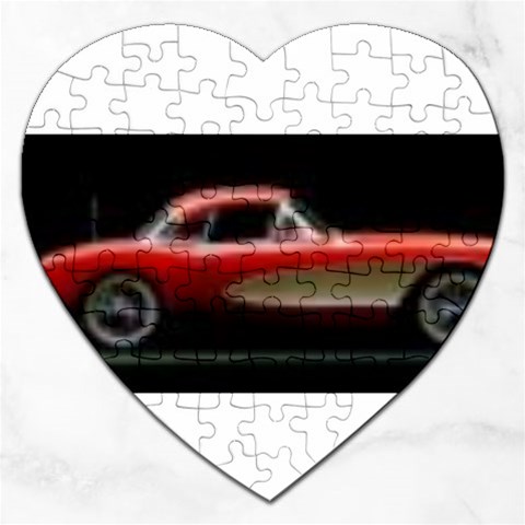 red corvette Jigsaw Puzzle (Heart) from ArtsNow.com Front