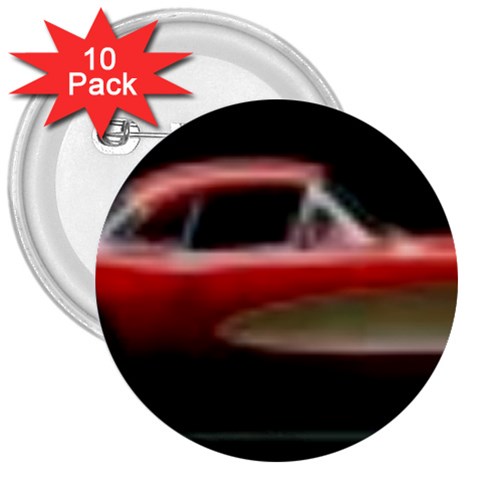 red corvette 3  Button (10 pack) from ArtsNow.com Front