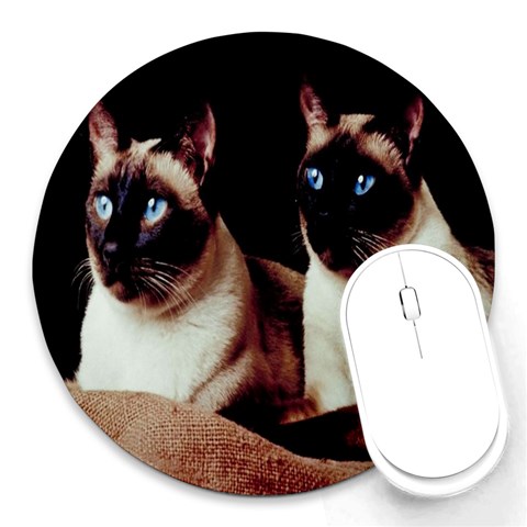 Siamese 3 Round Mousepad from ArtsNow.com Front