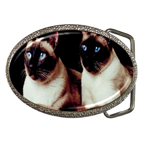 Siamese 3 Belt Buckle from ArtsNow.com Front