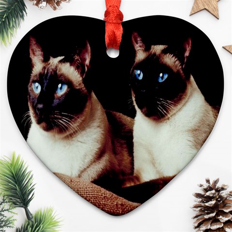 Siamese 3 Ornament (Heart) from ArtsNow.com Front