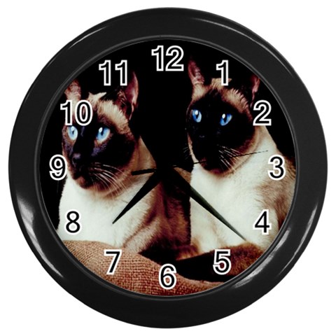 Siamese 3 Wall Clock (Black) from ArtsNow.com Front