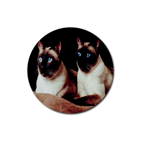 Siamese 3 Rubber Coaster (Round) from ArtsNow.com Front