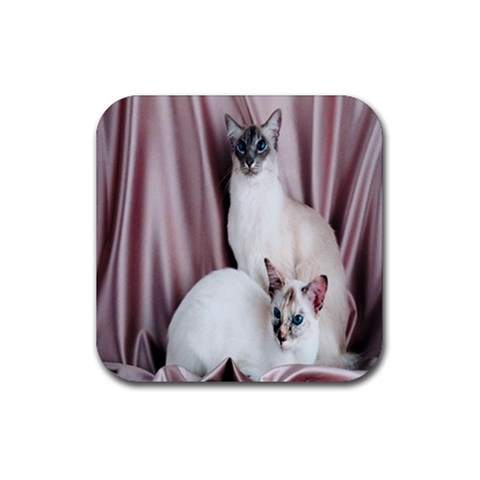 Siamese Sisters Rubber Coaster (Square) from ArtsNow.com Front